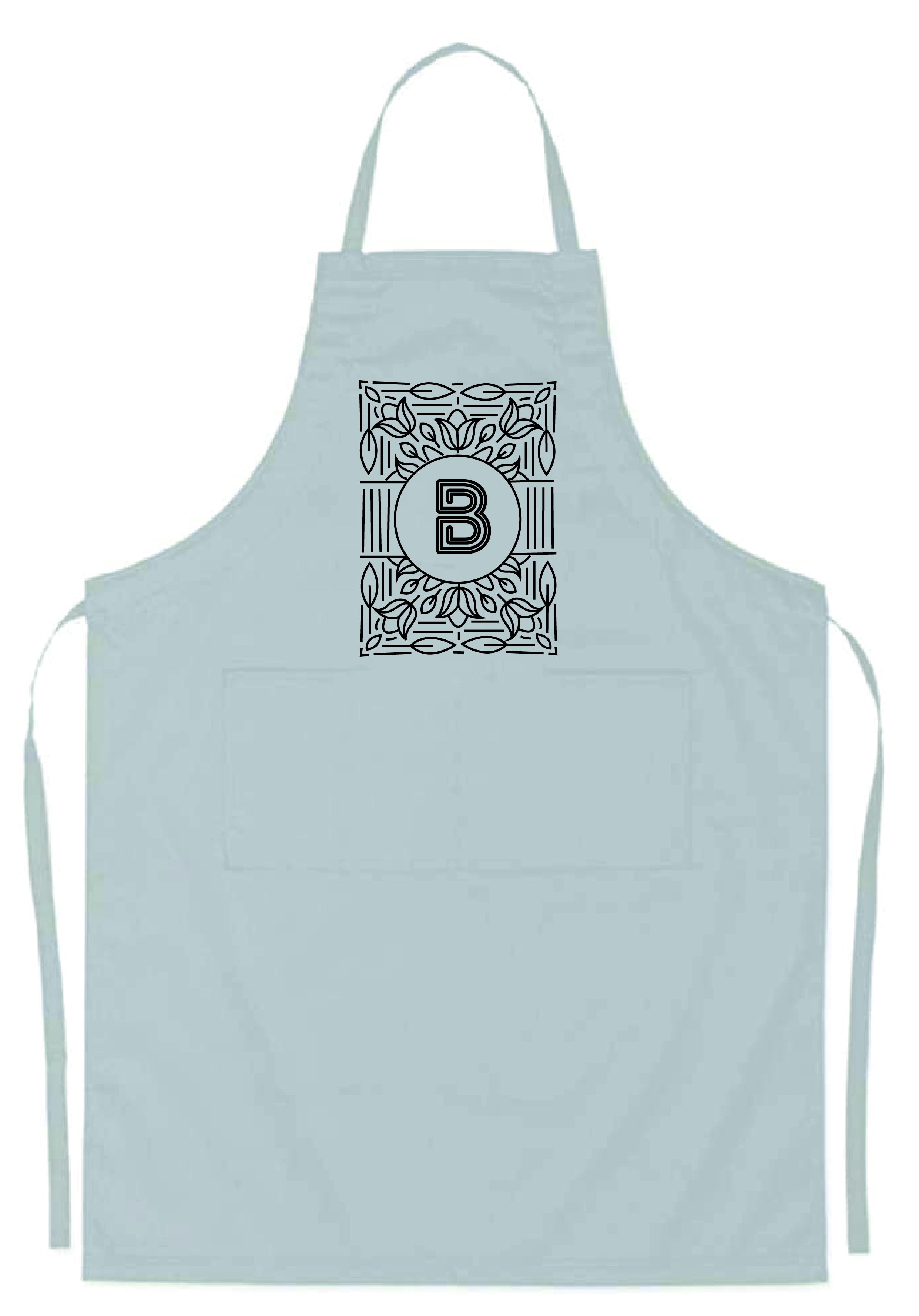 Initial Printed Personalised Cotton Apron